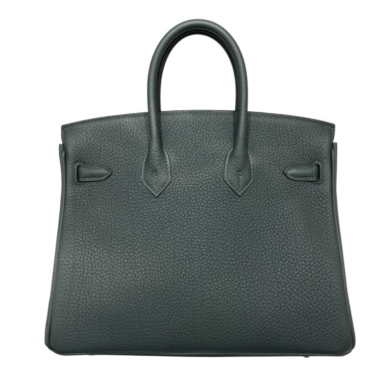 HERMES 愛馬仕 BIRKIN 25 K刻 皮革 手提包 絲柏綠 銀釦-1