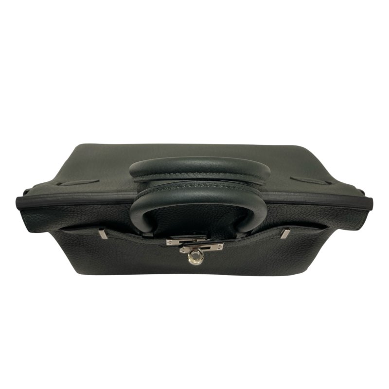 HERMES 愛馬仕 BIRKIN 25 K刻 皮革 手提包 絲柏綠 銀釦-5