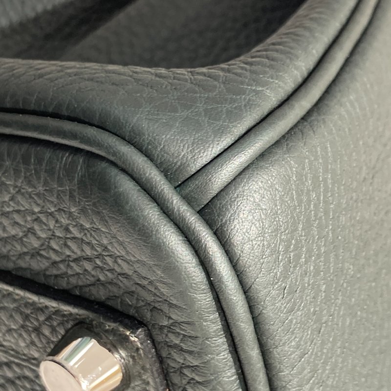 HERMES 愛馬仕 BIRKIN 25 K刻 皮革 手提包 絲柏綠 銀釦-9