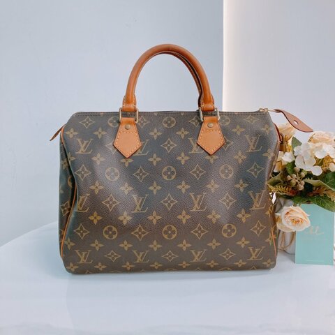 MS0543	Louis Vuitton 路易威登 旅行 機場 經典棕色手提包 Speedy 30 Handbag Canvas Monogram x GHW