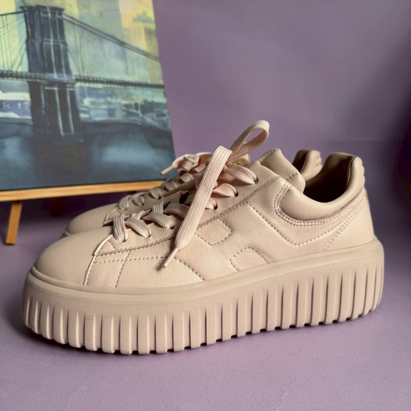 ‼️超軟超舒服 Hogan 粉色絕美H厚底鞋(後面是手機的色差喔)-3