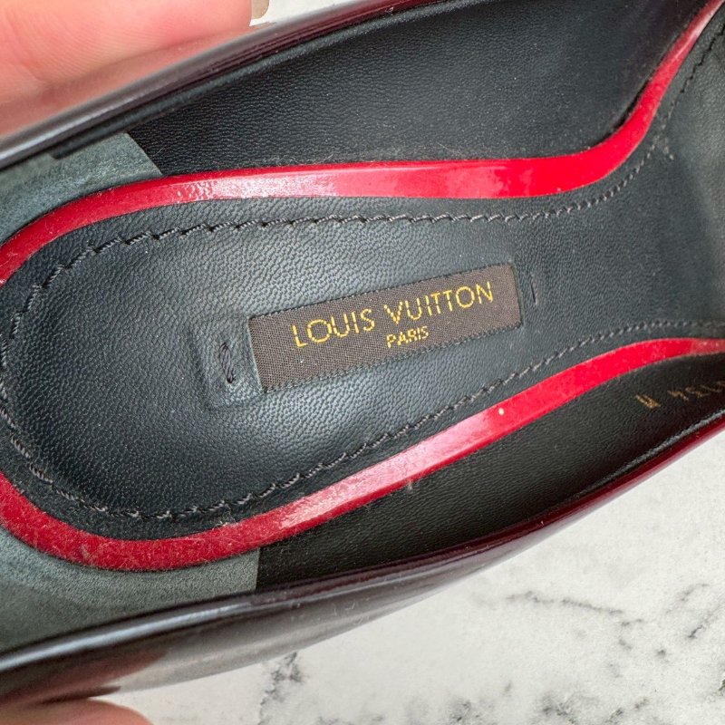 ‼️原價破萬 LV 紅黑色方塊糖漸變高跟鞋-5