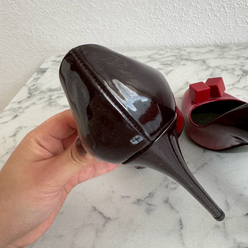 ‼️原價破萬 LV 紅黑色方塊糖漸變高跟鞋-10