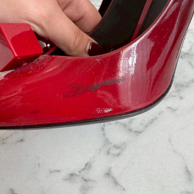 ‼️原價破萬 LV 紅黑色方塊糖漸變高跟鞋-11
