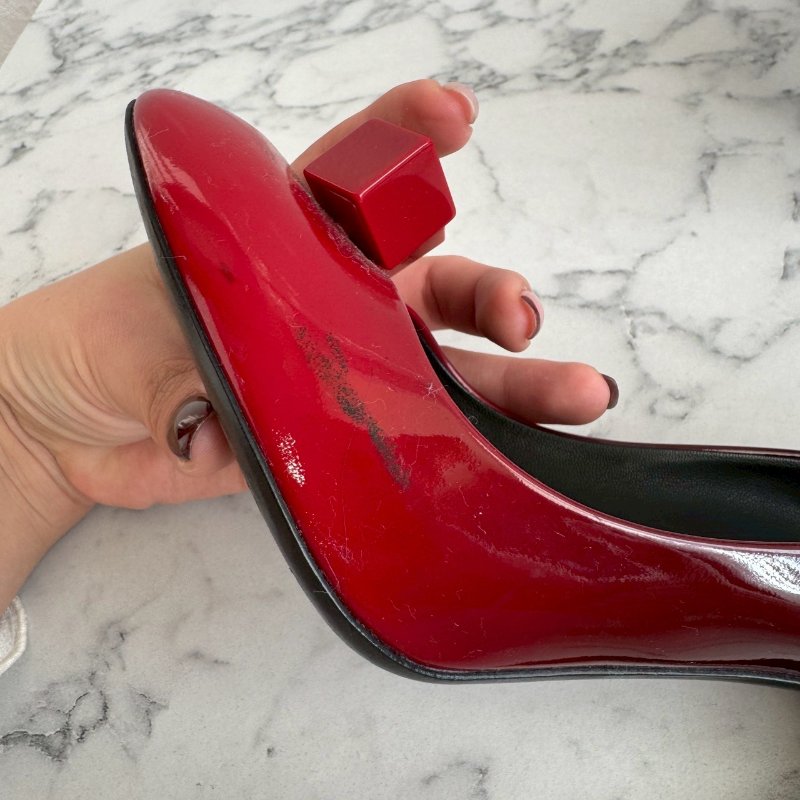 ‼️原價破萬 LV 紅黑色方塊糖漸變高跟鞋-13