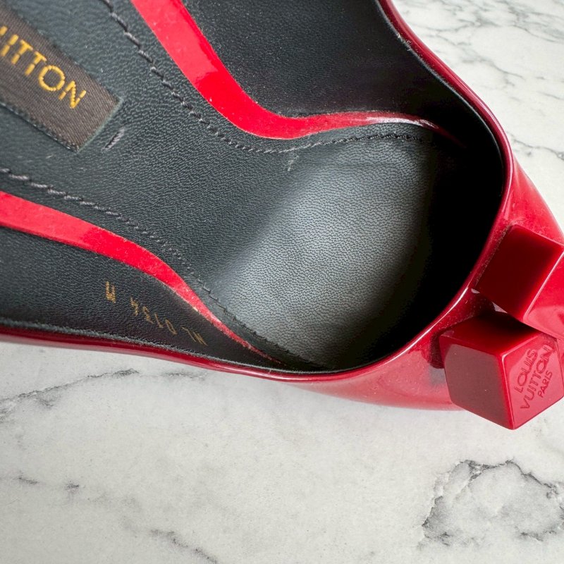 ‼️原價破萬 LV 紅黑色方塊糖漸變高跟鞋-15
