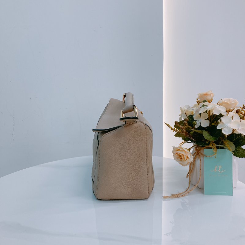 MS0544 Loewe 羅意威 小號 大地色系金扣 手提斜背包 Puzzle Small Grained Calfskin Sand x GHW-3