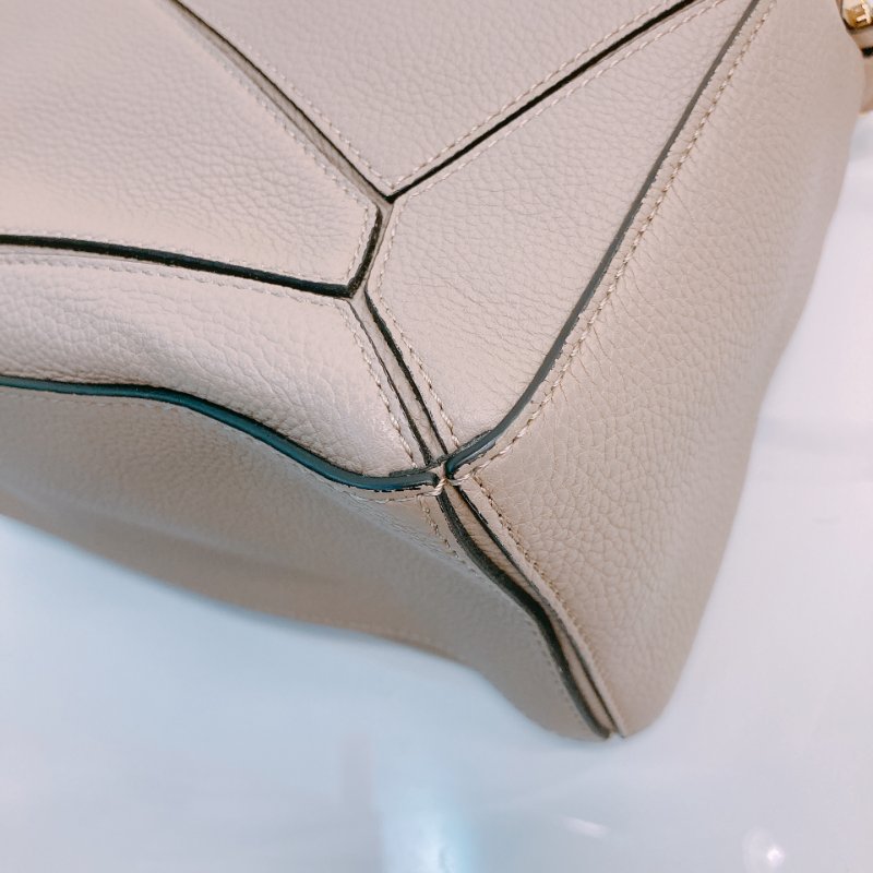 MS0544 Loewe 羅意威 小號 大地色系金扣 手提斜背包 Puzzle Small Grained Calfskin Sand x GHW-6