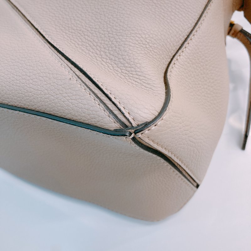 MS0544 Loewe 羅意威 小號 大地色系金扣 手提斜背包 Puzzle Small Grained Calfskin Sand x GHW-8