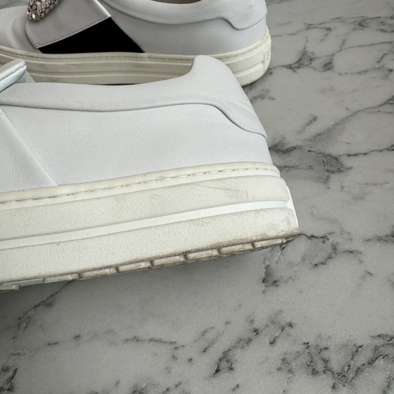 ✨貴婦都愛 RV 白色厚底水鑽方扣樂福鞋-19