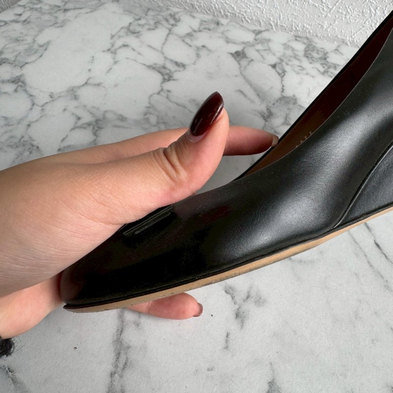 ✨櫃姐上班款 FERRAGAMO黑色厚底超穩高跟鞋-15