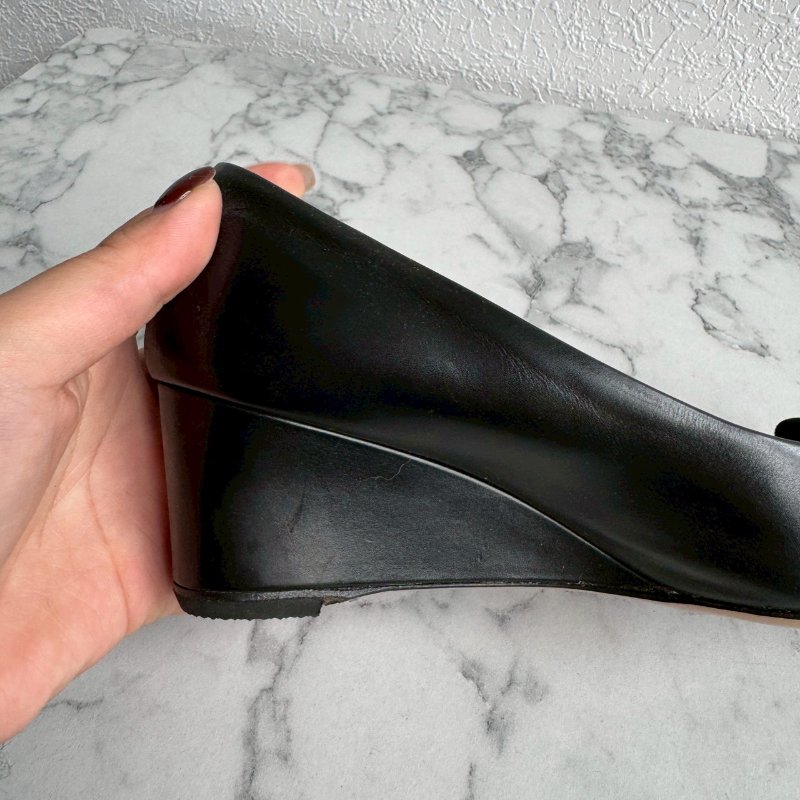 ✨櫃姐上班款 FERRAGAMO黑色厚底超穩高跟鞋-18