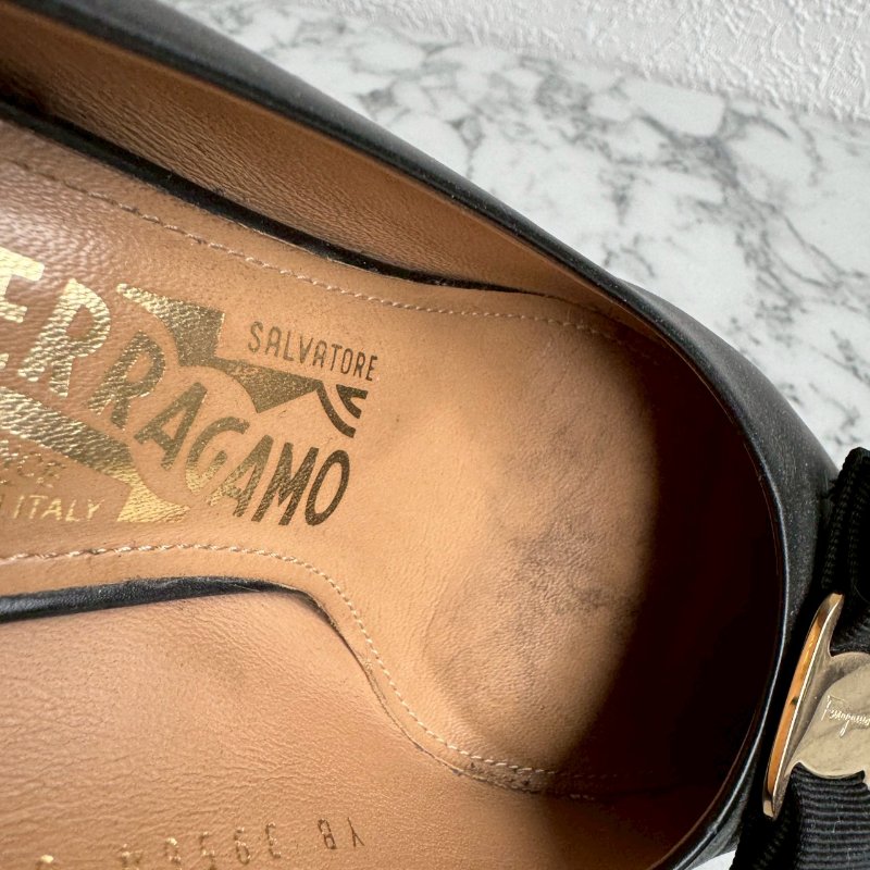 ✨櫃姐上班款 FERRAGAMO黑色厚底超穩高跟鞋-20