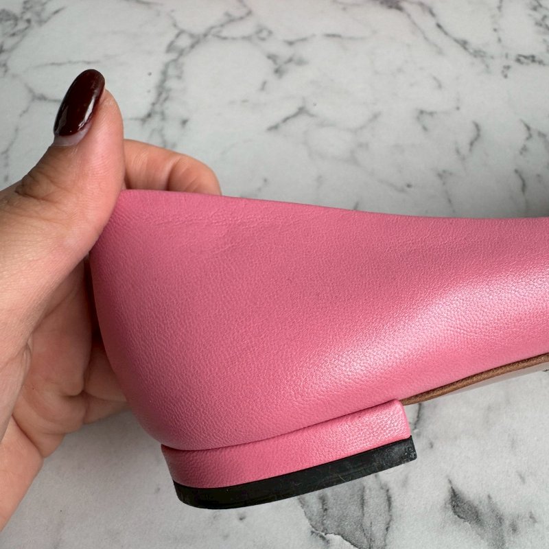 ✨狀況超好 Gucci 粉色卯釘低跟低跟休閒鞋(34.5喔)-8