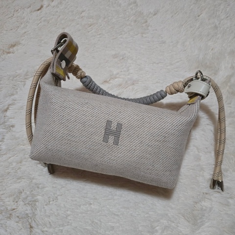 【近全新】Hermès Bride-a-Brac H帆布收納包 (含改造背帶/內膽包/完整包裝)