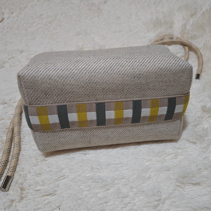 【近全新】Hermès Bride-a-Brac H帆布收納包 (含改造背帶/內膽包/完整包裝)-2