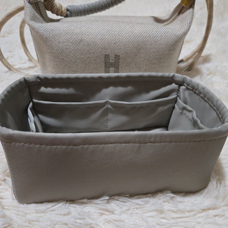 【近全新】Hermès Bride-a-Brac H帆布收納包 (含改造背帶/內膽包/完整包裝)-9