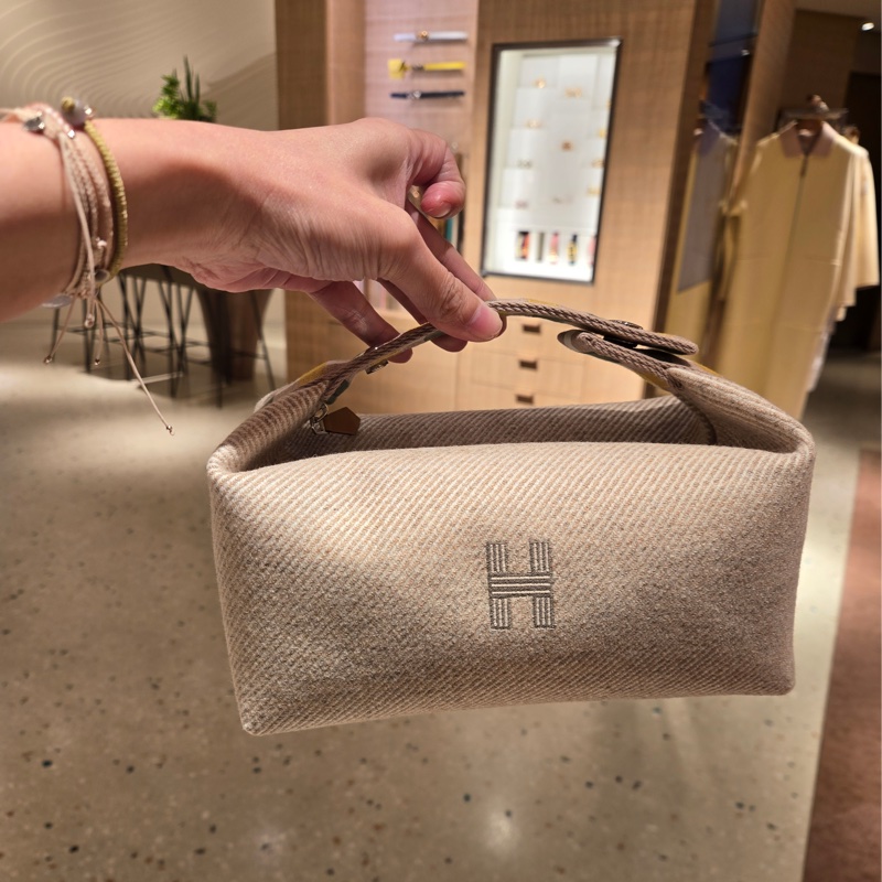 【近全新】Hermès Bride-a-Brac H帆布收納包 (含改造背帶/內膽包/完整包裝)-11