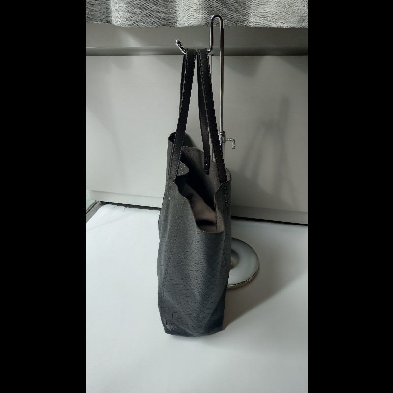 BV 深咖皮壓紋編織購物包 TOTE-5