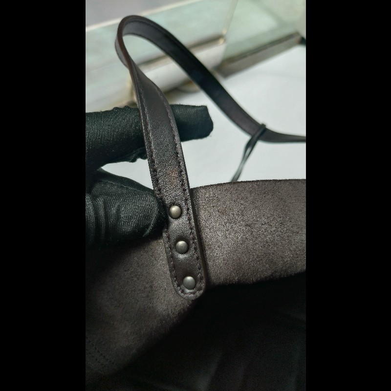 BV 深咖皮壓紋編織購物包 TOTE-20