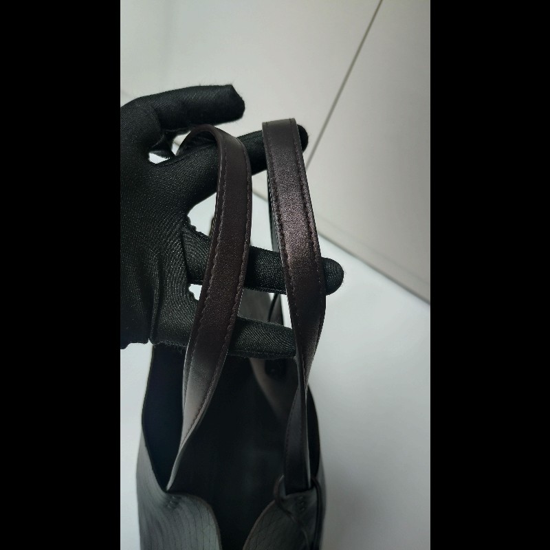 BV 深咖皮壓紋編織購物包 TOTE-23