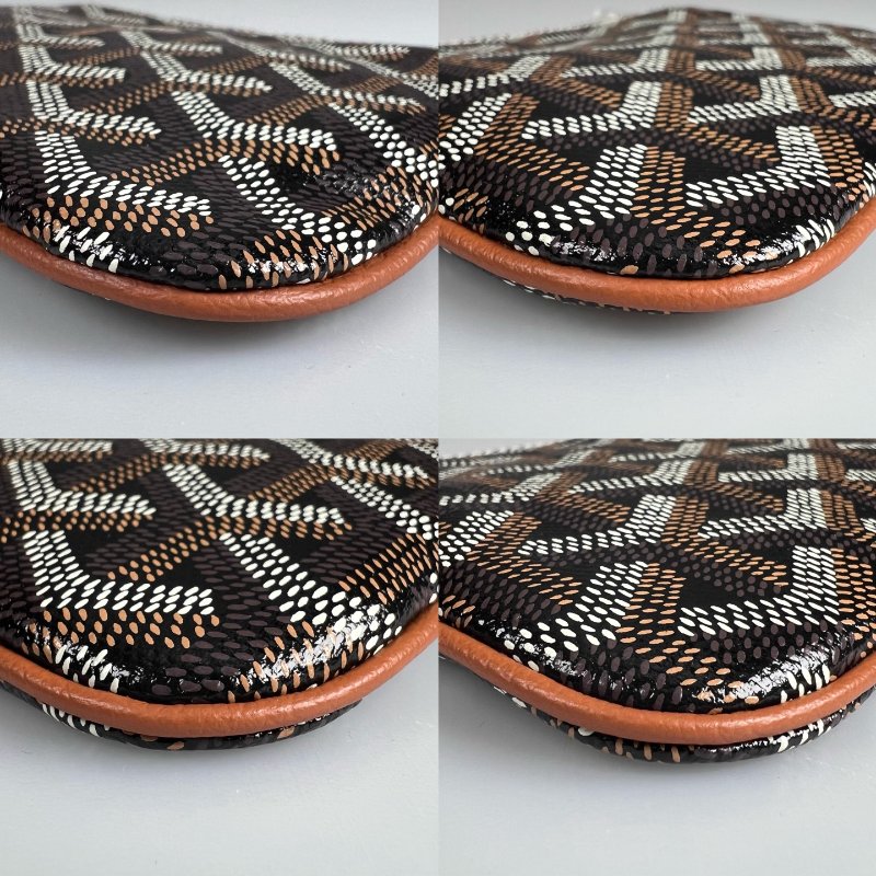 全新品 GOYARD 焦糖色滿版老花ㄇ字拉鍊零錢包-7