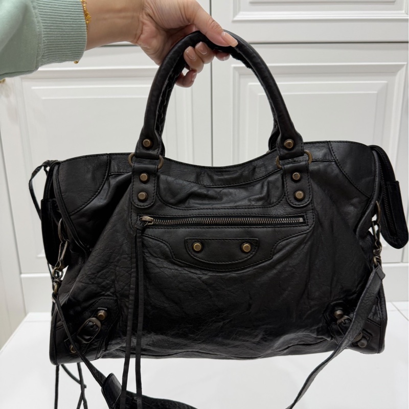 BALENCIAGA 巴黎世家 Motorcycle City 黑色 機車包 斜背包 肩背包 側背包 手提包-0