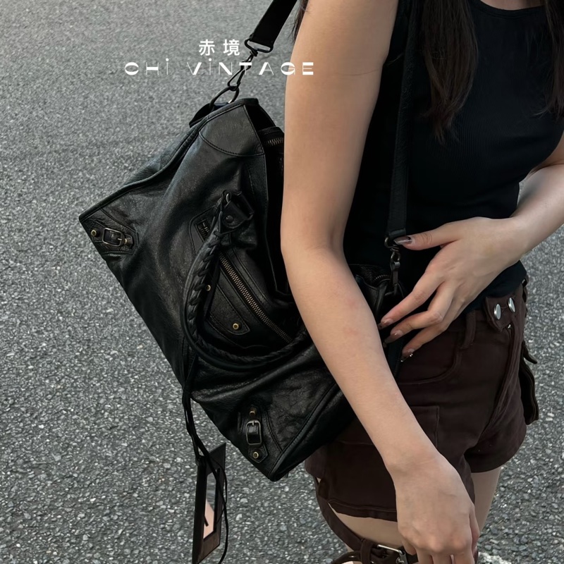 BALENCIAGA 巴黎世家 Motorcycle City 黑色 機車包 斜背包 肩背包 側背包 手提包-2