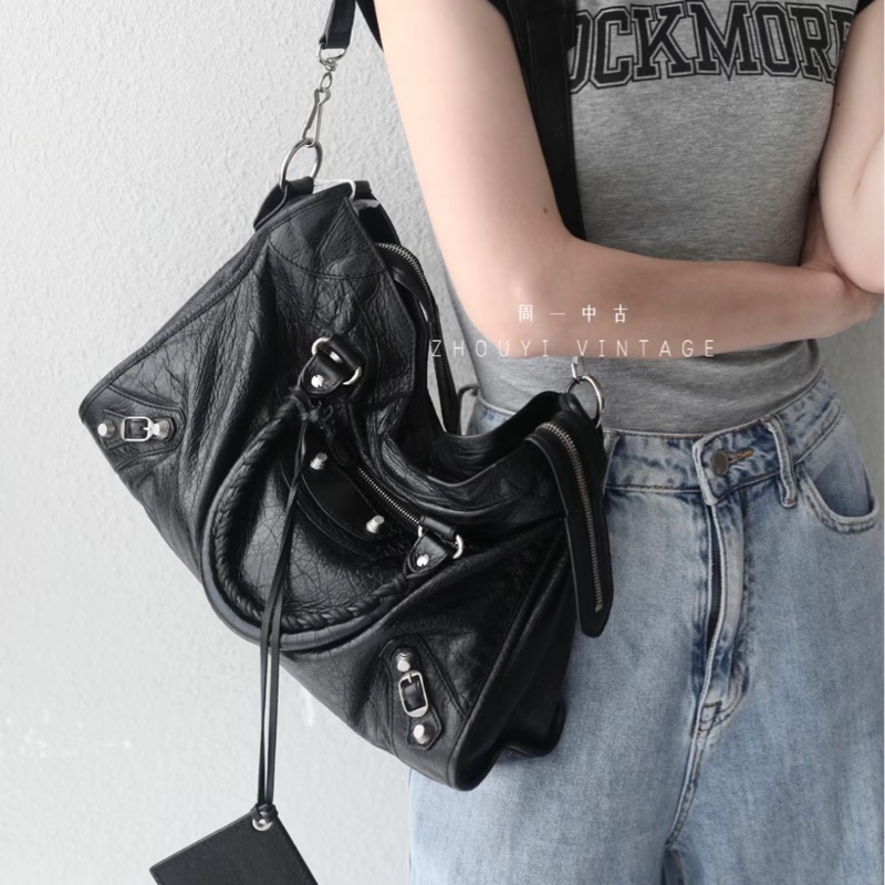 BALENCIAGA 巴黎世家 Motorcycle City 黑色 機車包 斜背包 肩背包 側背包 手提包-3