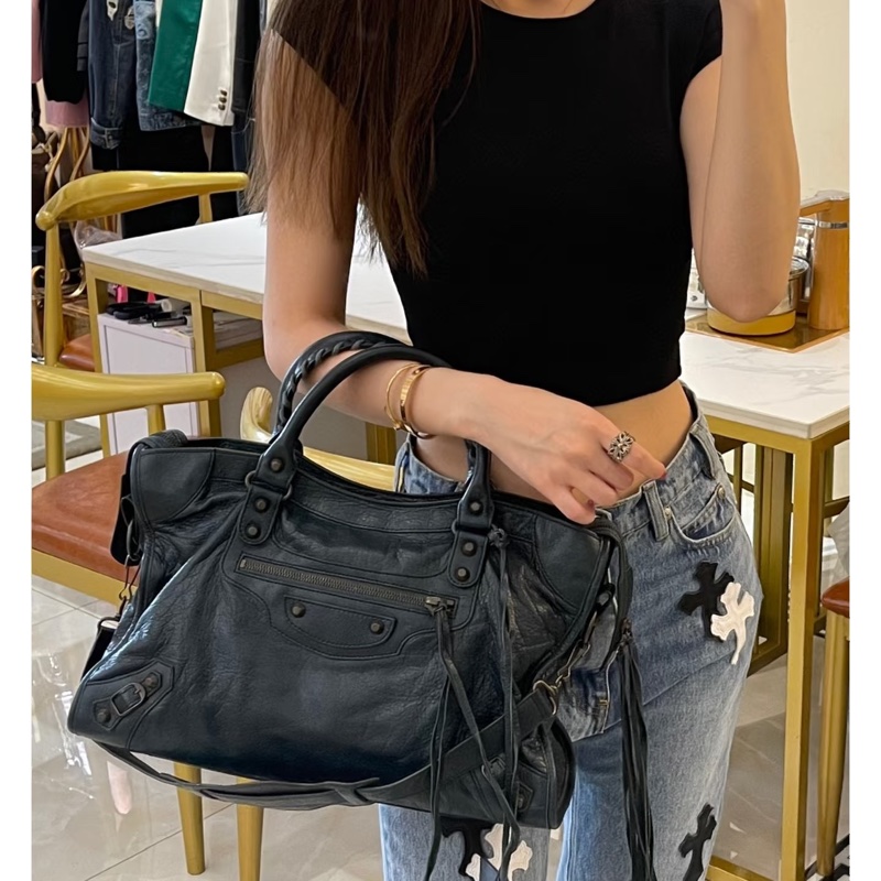 BALENCIAGA 巴黎世家 Motorcycle City 黑色 機車包 斜背包 肩背包 側背包 手提包-4