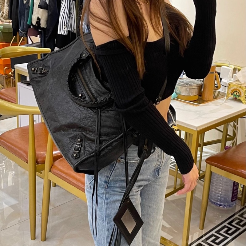 BALENCIAGA 巴黎世家 Motorcycle City 黑色 機車包 斜背包 肩背包 側背包 手提包-5