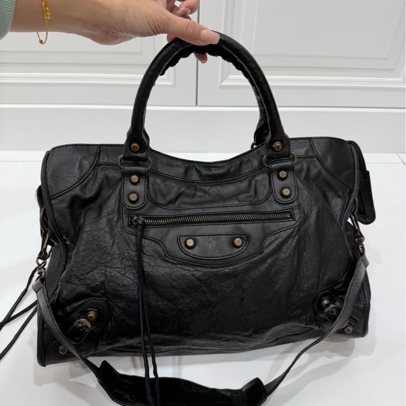 BALENCIAGA 巴黎世家 Motorcycle City 黑色 機車包 斜背包 肩背包 側背包 手提包-6