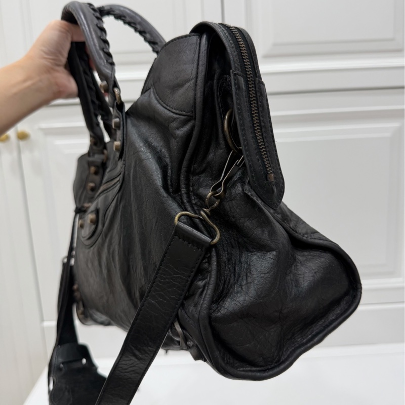 BALENCIAGA 巴黎世家 Motorcycle City 黑色 機車包 斜背包 肩背包 側背包 手提包-10