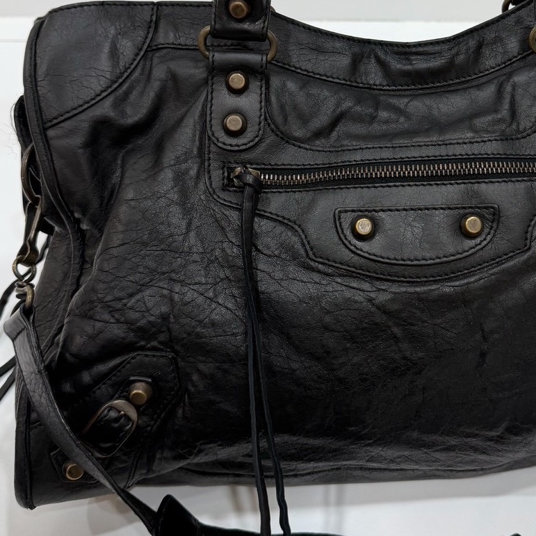 BALENCIAGA 巴黎世家 Motorcycle City 黑色 機車包 斜背包 肩背包 側背包 手提包-26