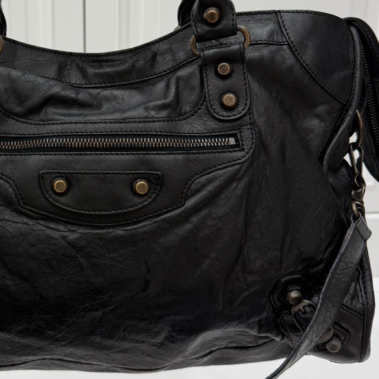 BALENCIAGA 巴黎世家 Motorcycle City 黑色 機車包 斜背包 肩背包 側背包 手提包-27