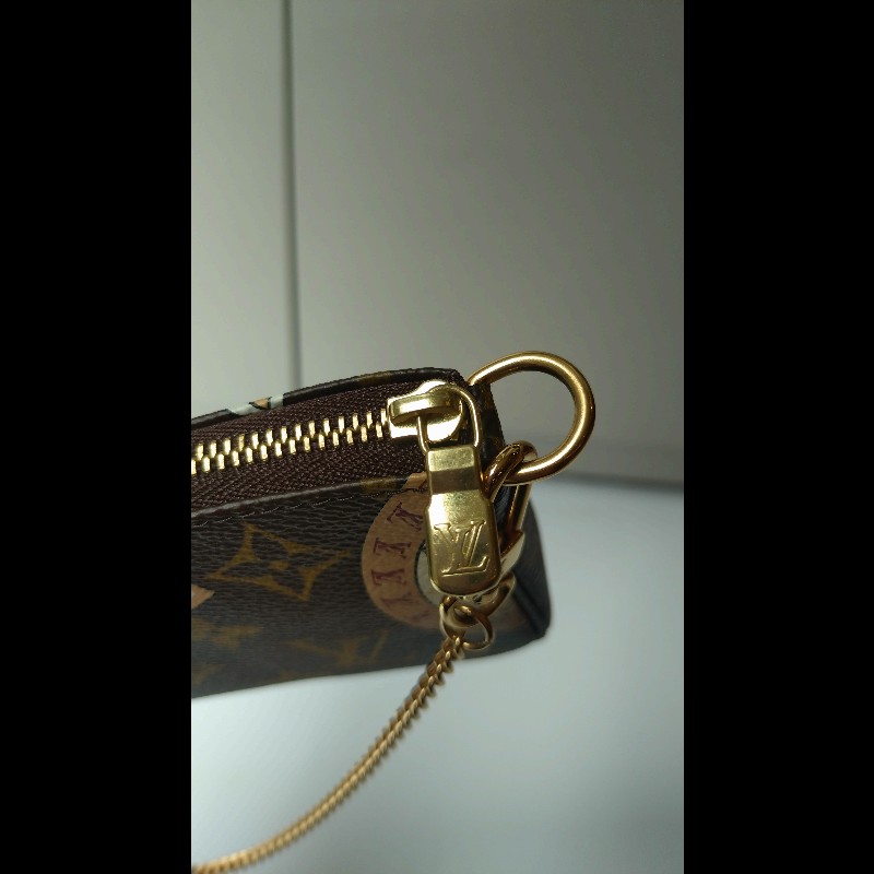 LV 老花限定行李箱圖騰15公分金鍊小包-13