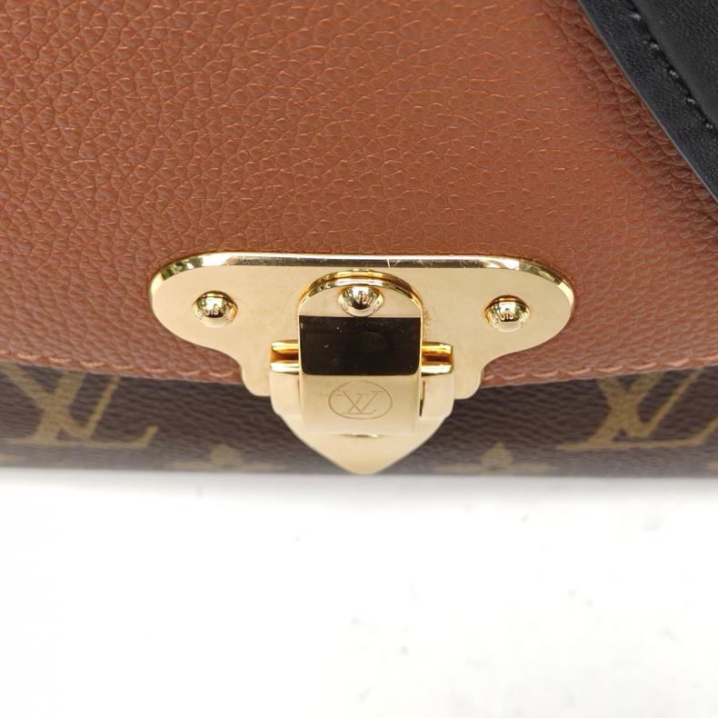 LOUIS VUITTON SAINTPLACIDE棕色PVC金扣2017老花肩背包-4