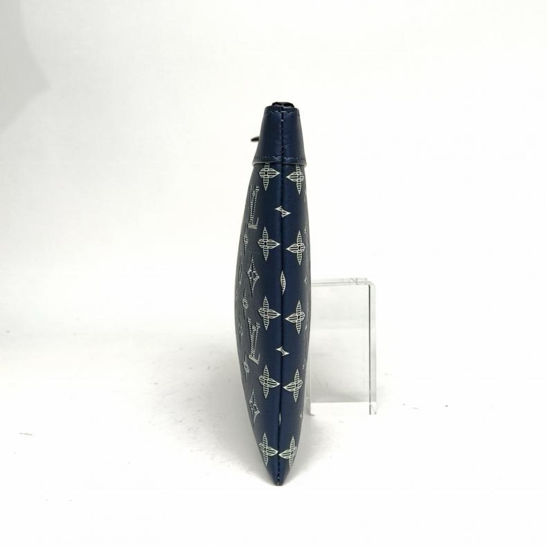 LOUIS VUITTON PochetteTogo手拿包藍色牛皮晶片-1