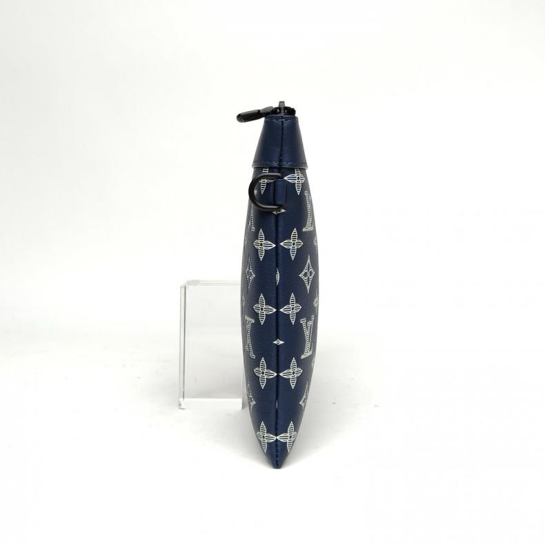 LOUIS VUITTON PochetteTogo手拿包藍色牛皮晶片-3