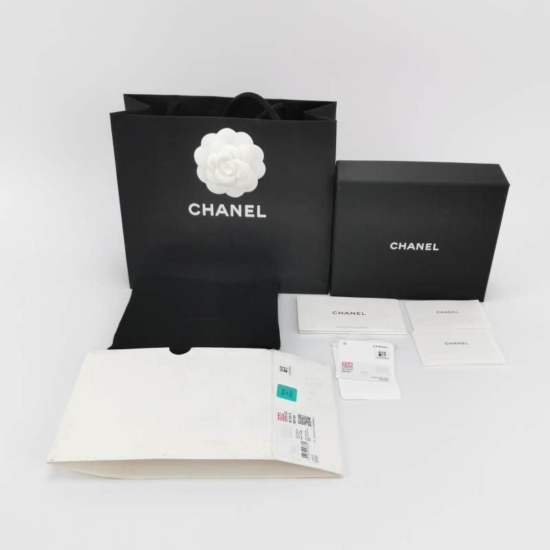 Chanel牛皮純色蝴蝶結雙C標誌單肩包 9.8新-8