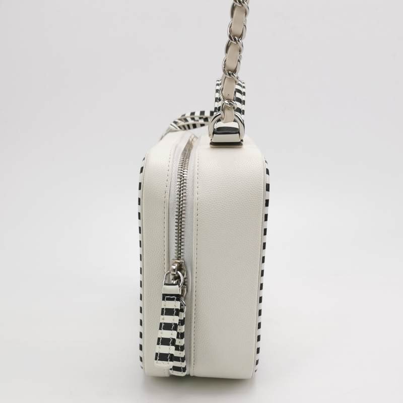 Chanel Vanity Case中號牛皮拼色斑馬紋雙C標識斜挎包單肩包 9.8新-2