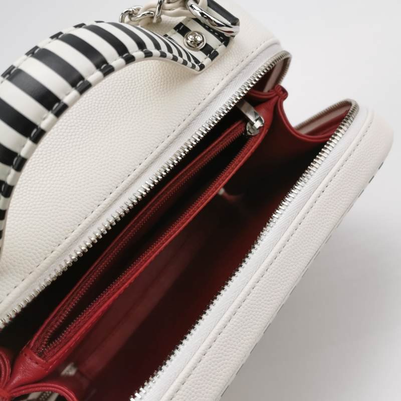 Chanel Vanity Case中號牛皮拼色斑馬紋雙C標識斜挎包單肩包 9.8新-6