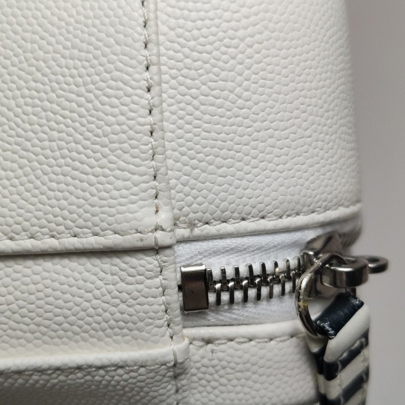 Chanel Vanity Case中號牛皮拼色斑馬紋雙C標識斜挎包單肩包 9.8新-13