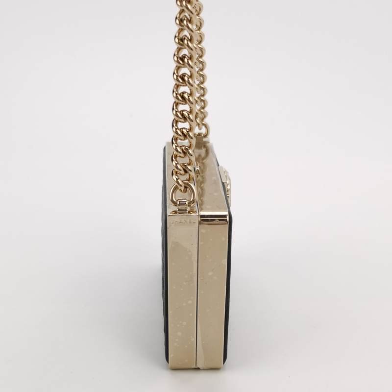 Chanel Boy Bag羊皮純色方形雙C鎖扣斜挎包單肩包 9.8新-3