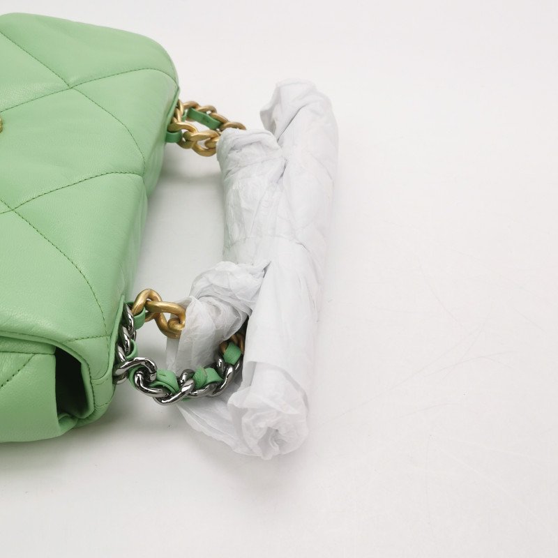 Chanel 19 Bag 小號 羊皮菱格絎縫穿皮雙C扣單肩包 9.8新-7