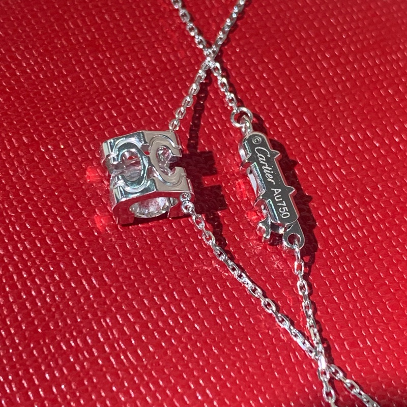 Cartier卡地亞 1 克拉牛頭石鑽石白金項鍊,主鑽 1.01 克拉,h 色,vvs1 淨度-5