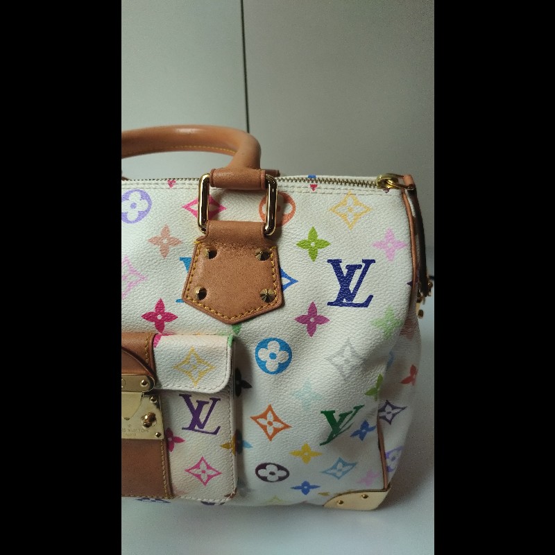 LV 絕版白彩波士頓包 speedy 30 村上隆系列-7