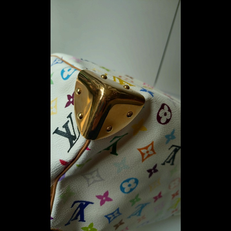 LV 絕版白彩波士頓包 speedy 30 村上隆系列-9