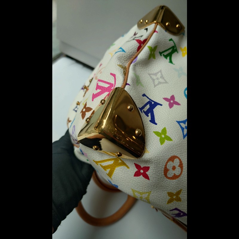 LV 絕版白彩波士頓包 speedy 30 村上隆系列-10
