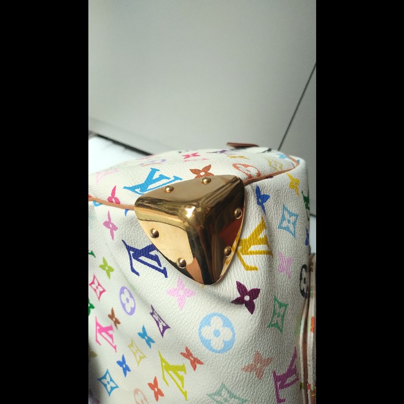 LV 絕版白彩波士頓包 speedy 30 村上隆系列-11